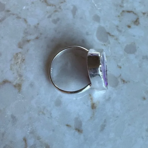 NWOT Sundance Violet Watercolor Ring, Dendritic Opal, Sterling Silver - Picture 3 of 8